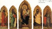 Andrea di Orcagna, Madonna and Child Enthroned with Two Angels and SS.Andrew,Nicholas,john the Baptist and James
